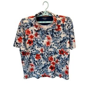 UNTUCKit Mens XL Floral Pima Cotton Short Sleeve Polo Shirt Golf Activewear